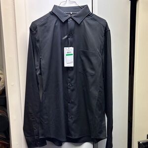 Perry Ellis Men's Black Long-Sleeve Dress Shirt